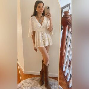 Cream Lace Romper